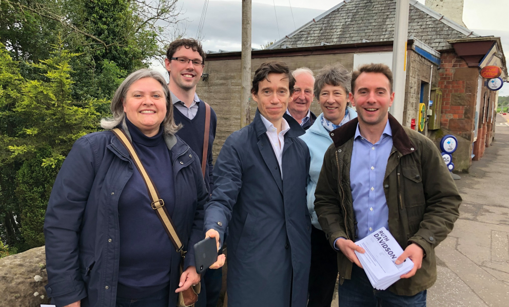 Rory Stewart with Luke Graham in Methven