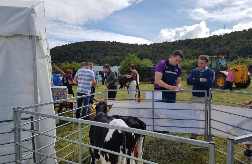 Luke with farmers