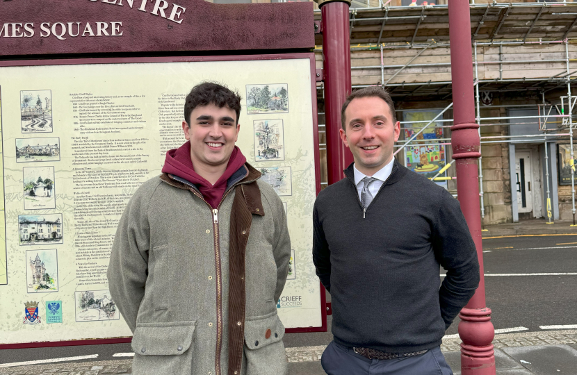 Luke and Noah outside Drummond Arms