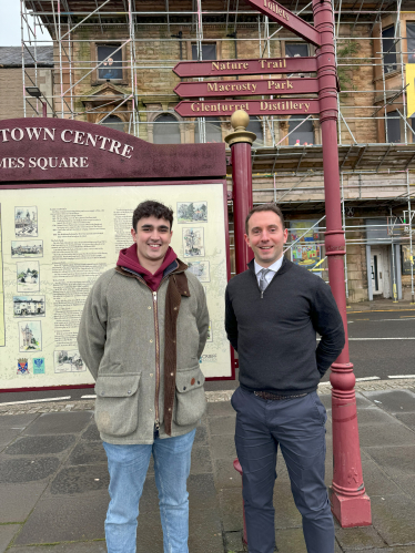 Luke and Noah outside Drummond Arms